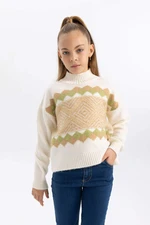 DEFACTO Girl Crop Half Turtleneck Pullover