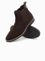 Ombre Men's leather boots - dark brown