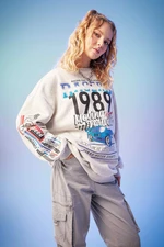 DEFACTO Oversize Fit Printed Sweatshirt