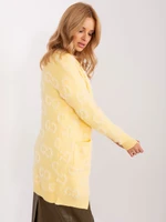 Light yellow women's cardigan with pockets