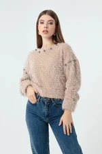 Lafaba Women's Powder Pile Glittery Sweater