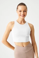 LOS OJOS White Halter Collar T-shirt with Bra and