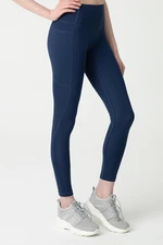 LOS OJOS Navy Blue High Waist Double Pocket Sports Leggings Mono.