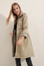 Bigdart 5808 Tie Waist Trench Coat - Beige