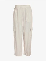 Cream women's trousers with linen Noisy May Leilani - Ladies