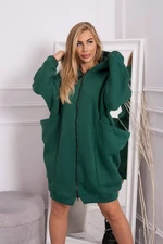 Oversize insulated sweatshirt dark green