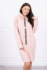 Dress with tie dark powder pink