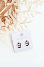 Oval gold earrings