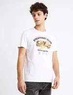 White men's T-shirt with Celio Debreaki print