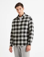 White-and-black men's plaid shirt Celio Vakurt