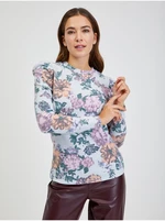 Light grey women's floral T-shirt ORSAY