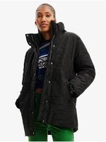 Black Desigual Tulip Women's Winter Jacket - Ladies