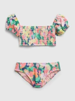 Green-pink girls' floral two-piece swimsuit GAP