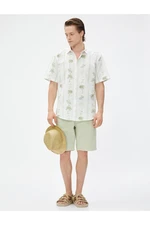 Koton Basic Chino Shorts With Buttons, Pocket Detailed Cotton.