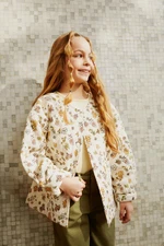 DEFACTO Girl Long Sleeve Floral Print Jacket