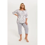 Bartonia women's pyjamas, 3/4 sleeve, 3/4 leg - print/melange