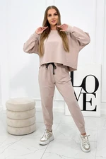 Set 2 Piece Sweatshirt + Trousers Beige