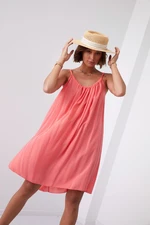 Thin summer dress with coral halter