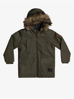 Khaki klučičí parka s kapucí a umělým kožíškem Quiksilver Storm Dr - Kluci