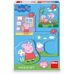 Dino Puzzle set Peppa Pig rodina 12 dielikov