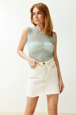 Trendyol Mint Transparent Knitwear Blouse