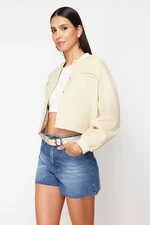 Trendyol Dark Blue High Waist Denim Shorts