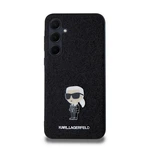 Zadní kryt Karl Lagerfeld Fixed Glitter Metal Ikonik pro Samsung Galaxy A35 5G, černá