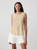 Beige linen sleeveless top GAP