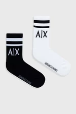 Ponožky Armani Exchange (2-pak) dámske, čierna farba