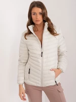 Light beige quilted jacket without hood SUBLEVEL