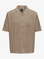 Men's Brown Patterned Shirt ONLY & SONS Ron - Men