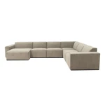 Beżowa sztruksowa sofa modułowa w kształcie litery "U" Scandic Sting, lewostronna