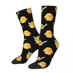 Happy Men's Socks Duck With Knife Retro Harajuku Street Style Casual Pattern Crew Crazy Sock Gift Printed