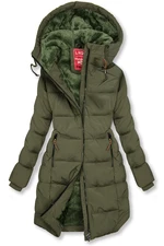 Winterjacke mit warmem Teddyfell khaki