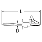 dörner + helmer 4814834 Bezpečnostný otočný hák 12 mm 180 mm galvanizovaná oceľ  6 ks