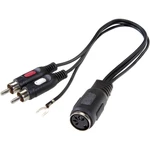 SpeaKa Professional SP-7869832  cinch / konektor DIN audio Y adaptér [1x DIN zásuvka 5-pólová - 2x cinch zástrčka] čiern