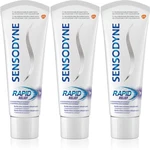 Sensodyne Rapid zubná pasta s fluoridom pre citlivé zuby 3x75 ml