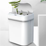 Home Intelligent Induction Trash Bin 12L Waterproof Electric Rubbish Trash Can Smart Waste Bins Kick Barrel Home Office