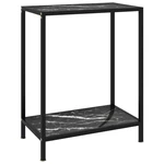 Console Table Black 23.6"x13.8"x29.5" Tempered Glass