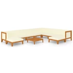 11 Piece Garden Lounge Set with Cushions Solid Acacia Wood