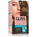 Schwarzkopf Gliss Color permanentní barva na vlasy odstín 7-00 Tmavá blond 2x60 ml