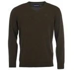 Barbour Sveter z jahňacej vlny Barbour Essential Lambswool V Neck - Seaweed