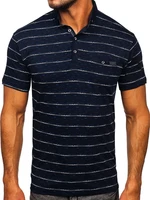 Tricou polo bleumarin cu imprimeu Bolf 192419