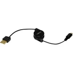 LogiLink #####USB-Kabel USB 2.0 #####USB-A Stecker, #####USB-Micro-B Stecker 75.00 cm čierna vrátane automatického navíj