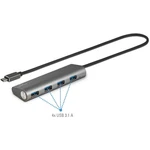 Renkforce  4 porty USB 3.0 hub s hliníkovým krytom strieborná