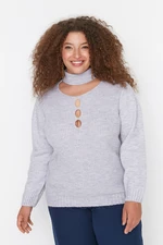 Trendyol Curve Lilac Collar Detailed Knitwear Sweater