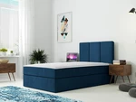 Moderní box spring postel Rest 100x200, levá, modrá Manila