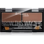 Rimmel Brow This Way paleta pre líčenie obočia odtieň 002 Medium Brown 1,3 g