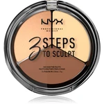 NYX Professional Makeup 3 Steps To Sculpt kontúrovacia paletka na tvár odtieň 02 Light 15 g