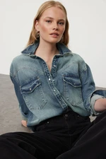 Trendyol Dark Blue Denim Shirt